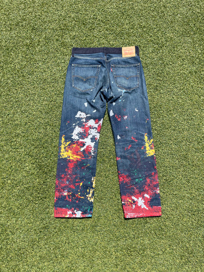 AD2017 Junya Watanabe Paint Splatter Indigo Denim