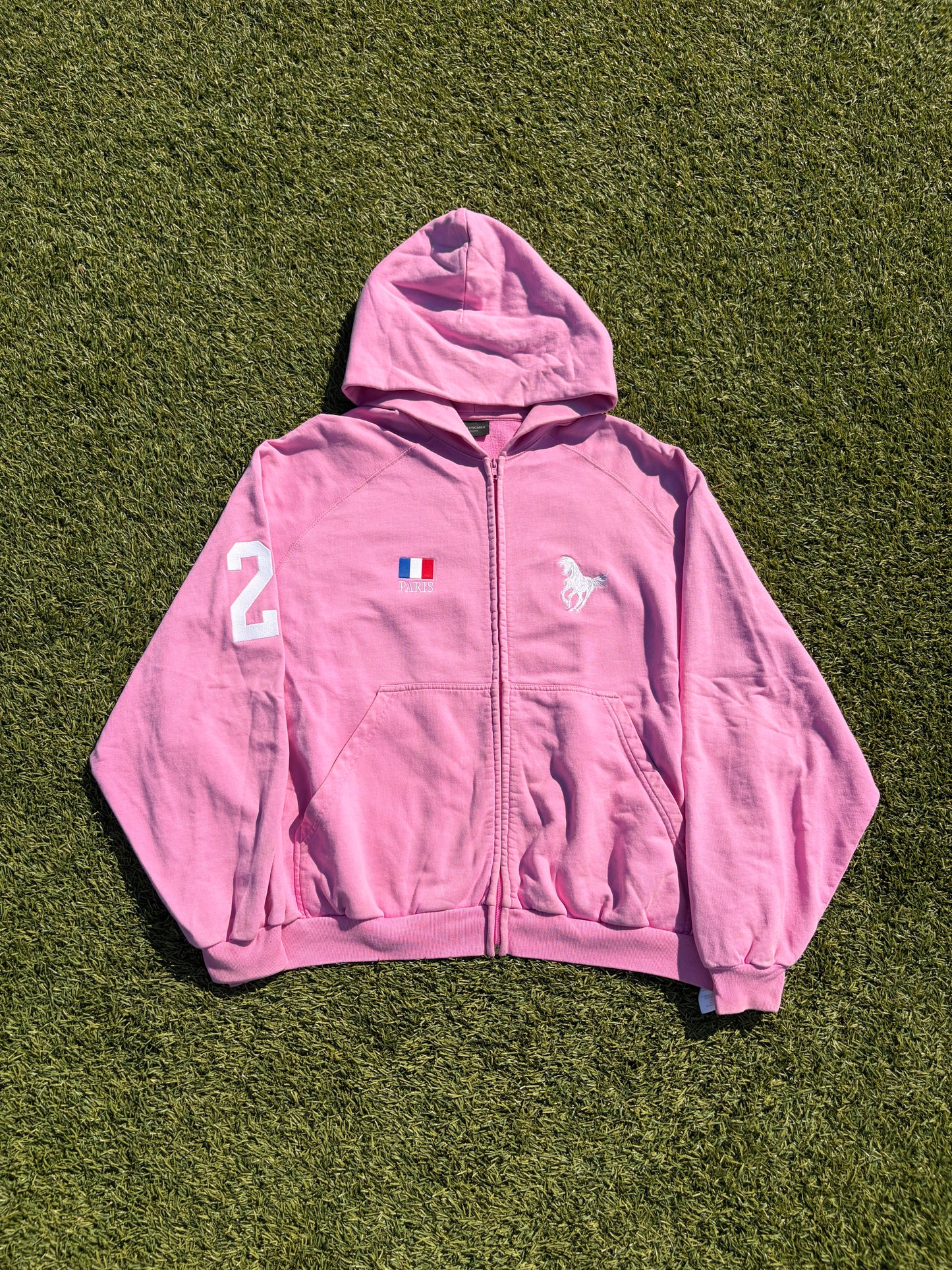 FW22 “360* Snowstorm” - Balenciaga Pink Polo Zip Up Hoodie