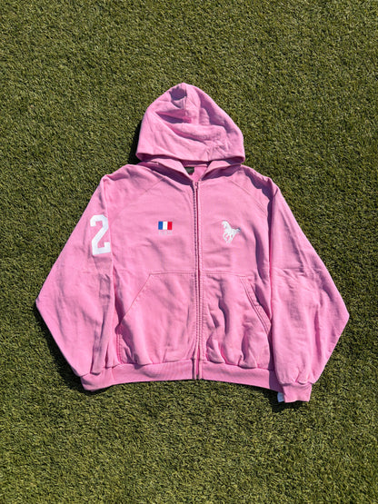 FW22 “360* Snowstorm” - Balenciaga Pink Polo Zip Up Hoodie