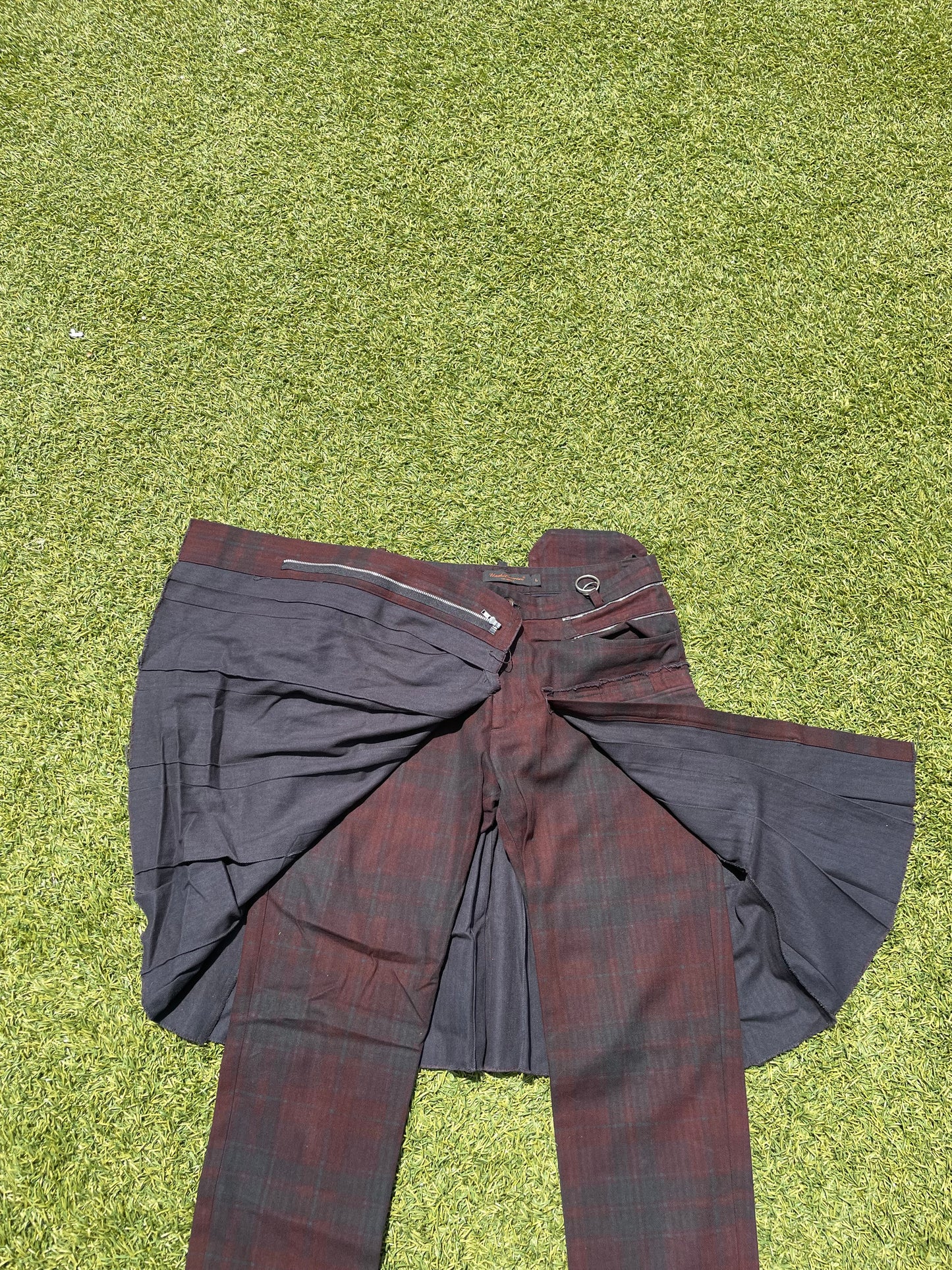 AW03 “Paperdoll” - Undercover Distressed Tartan Kilt Trousers