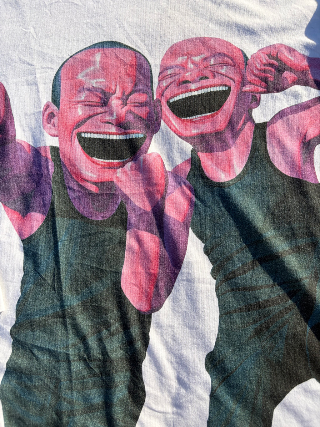 SS21 Comme Des Garçons SHIRT By Yue Minjun “Laughing Duo” 3/4 Sleeve T-Shirt