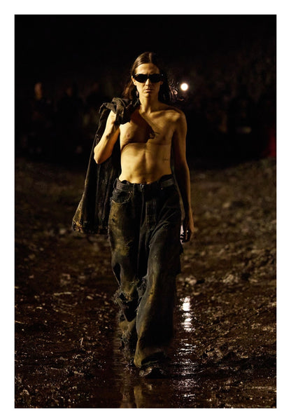 SS23 Balenciaga Distressed Destroyed Mudwash Denim