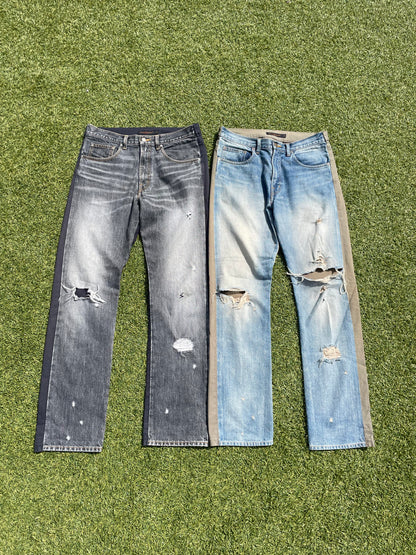 SS06 “T” - Undercover Convertible Utility Cargo Hybrid  Distressed Denim