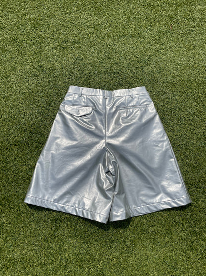 AD2018 Comme Des Garçons Homme+ Silver Foil Pleated Shorts