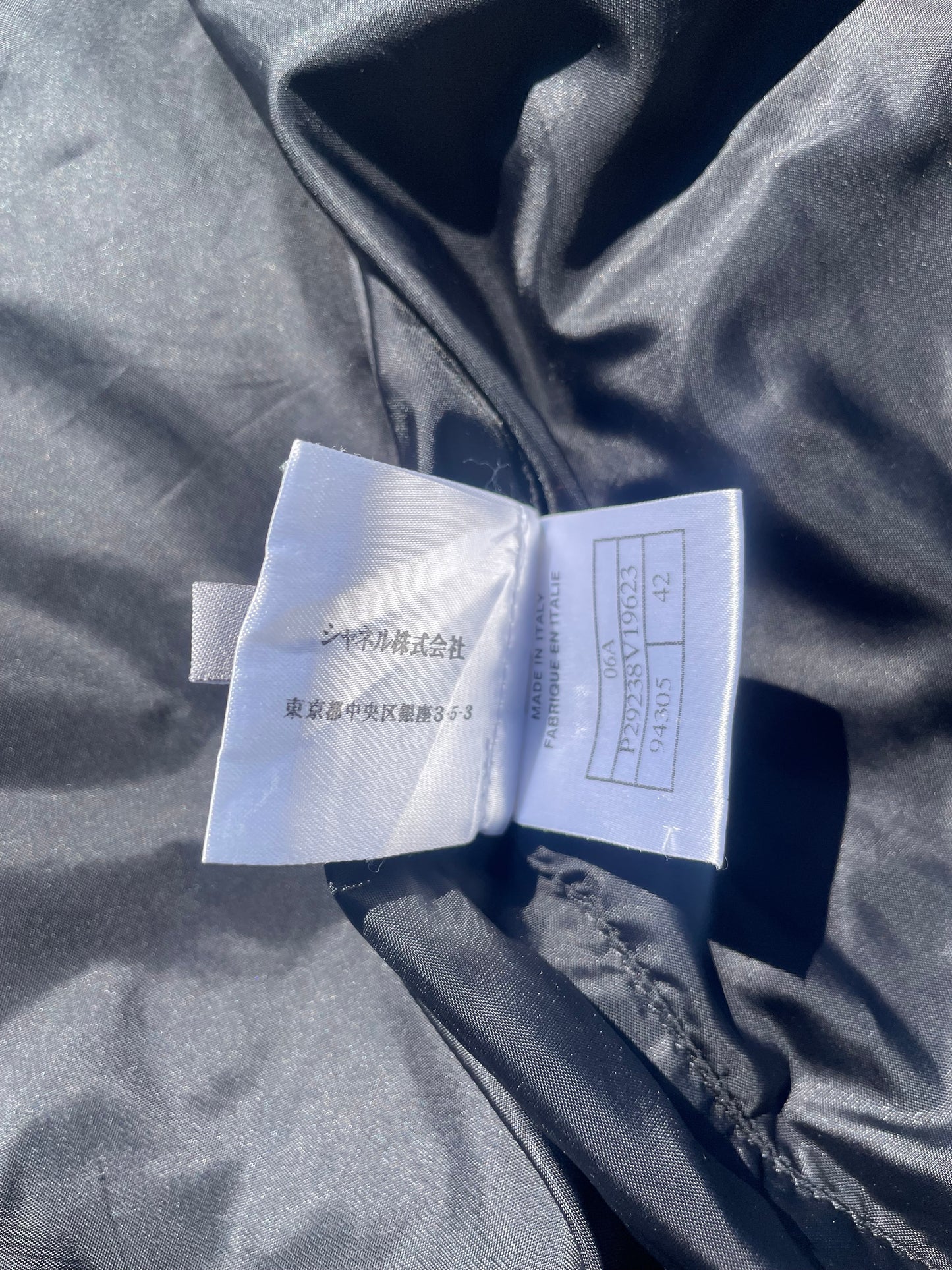 FW2006 Chanel Sport Contrast Stitching Satin Padded Bomber Jacket