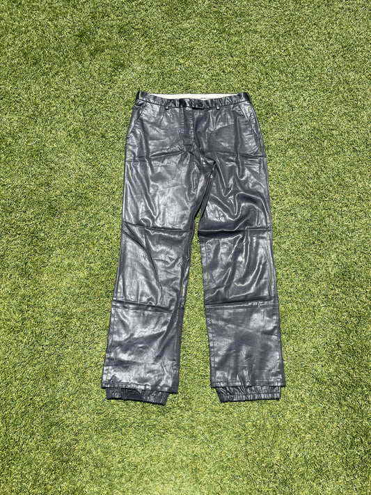 1990s Helmut Lang Leather Double Layered Trousers