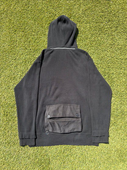 AW03 “Paperdoll” - Undercover Multi Cargo Pocket Convertible Waffle Knit Thermal Hoodie