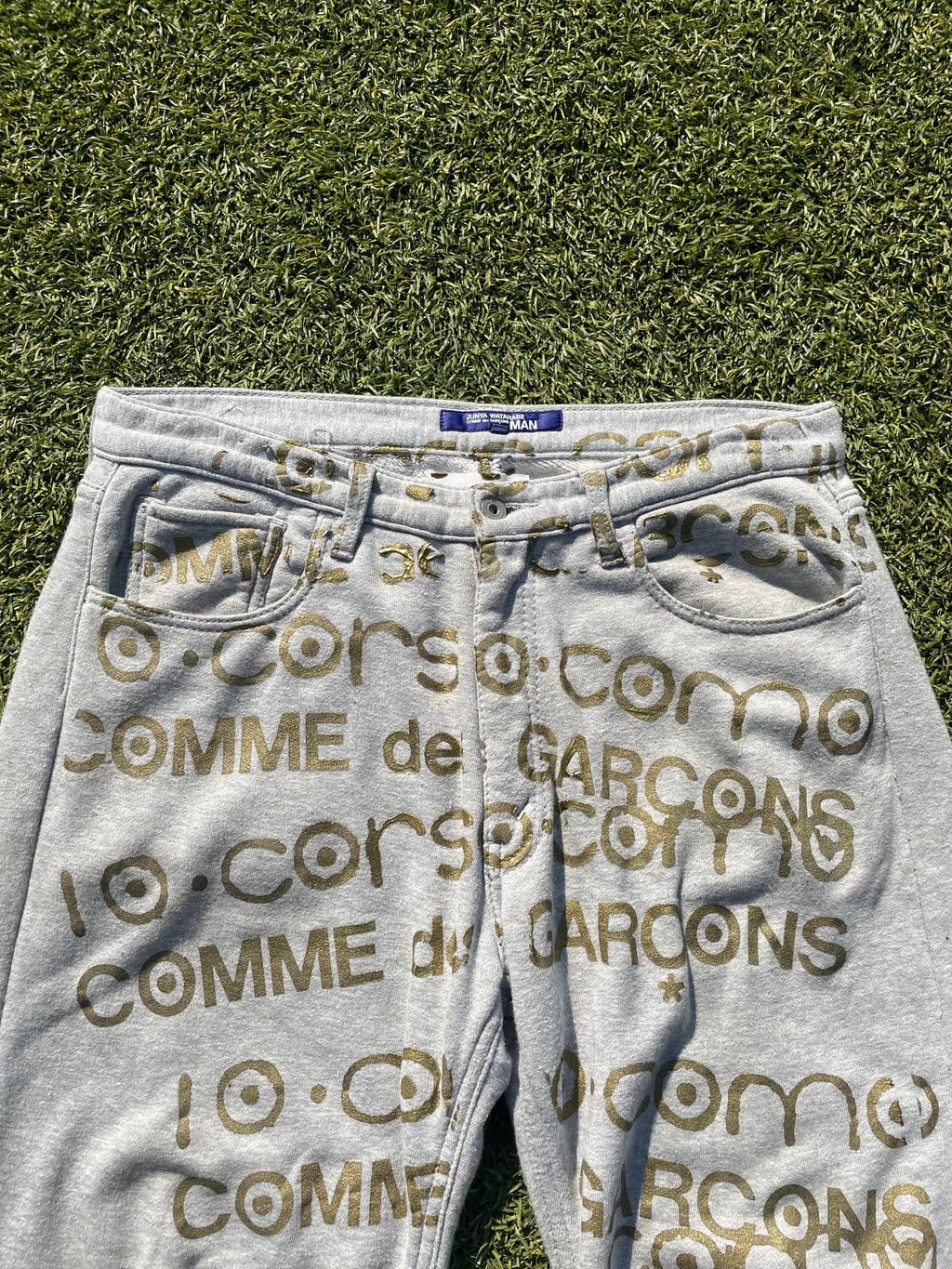 AD2003 Junya Watanabe 10 Corso Como Print Grey Sweatpants