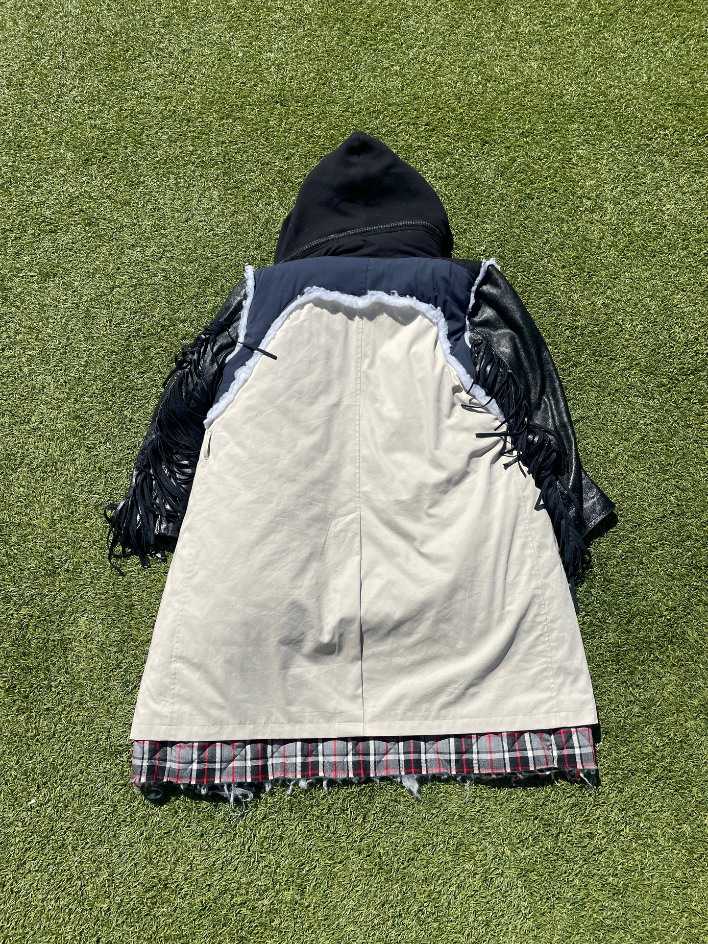 AW18 Balenciaga 7 Layer Hybrid Leather Leopard Fur Trench Coat