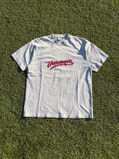 SS18 Vetements Baseball Logo Grey T-Shirt