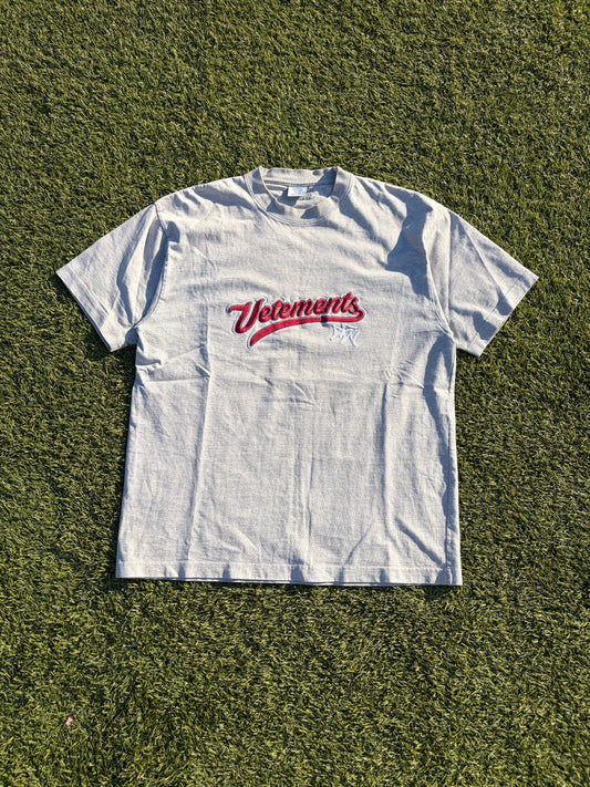 SS18 Vetements Baseball Logo Grey T-Shirt