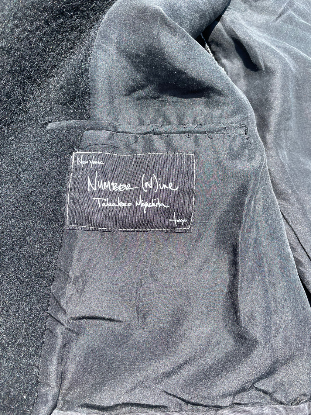 AW05 “The High Streets” - Number (N)ine Hybrid Leather Studded Sleeve Wool Jacket