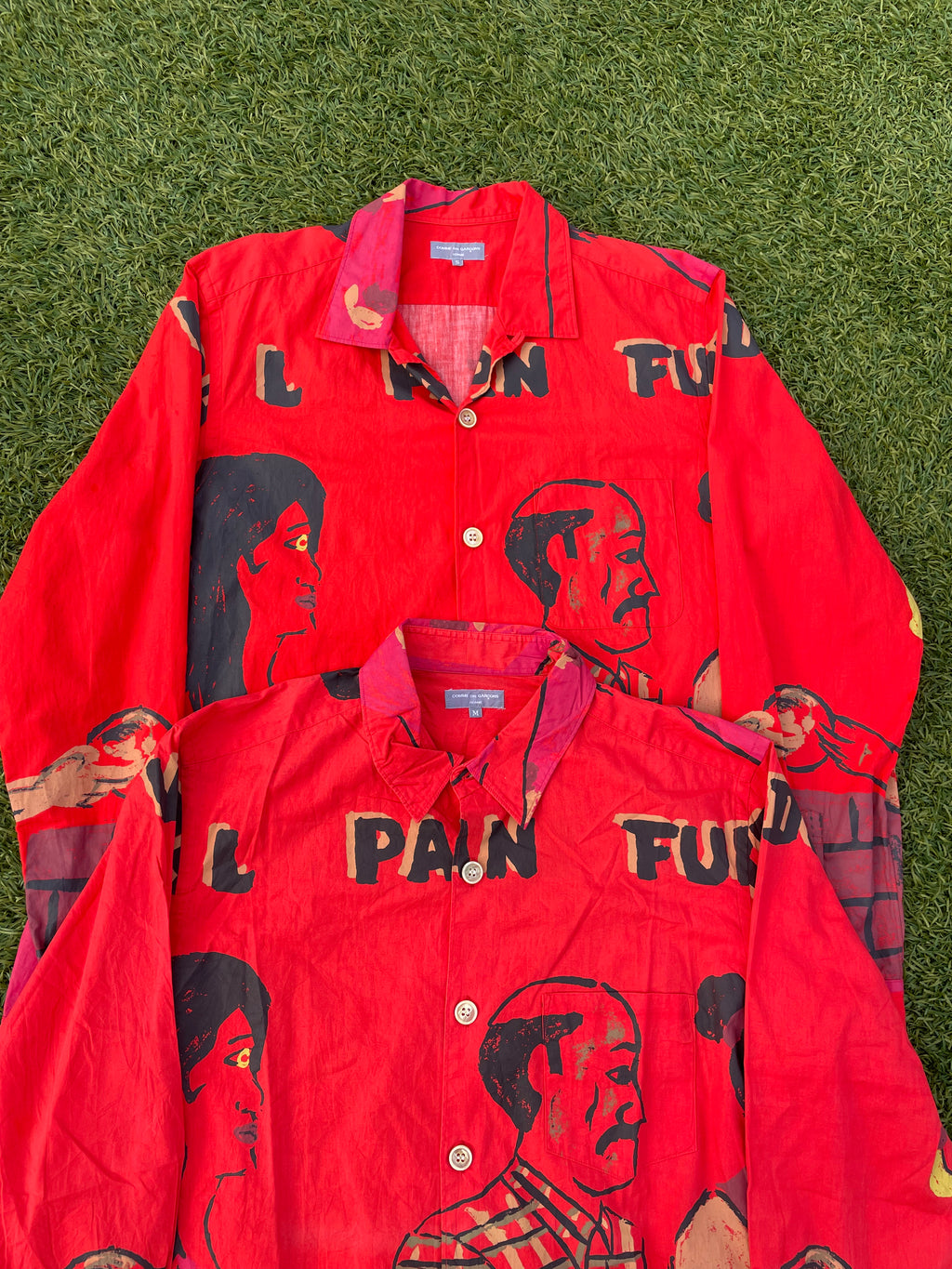 AD2002 Comme Des Garçons Cuba All Over Print Red Button Up