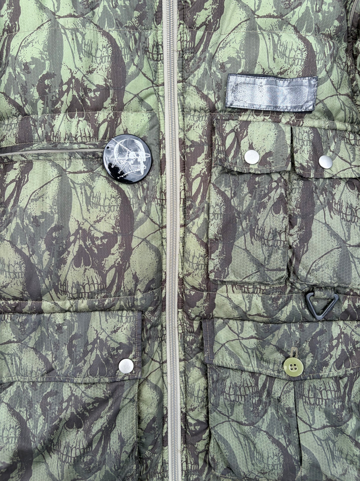 AW03 “Paperdoll” - Undercover Osama Bin Laden Skull Utility Cargo Puffer Jacket