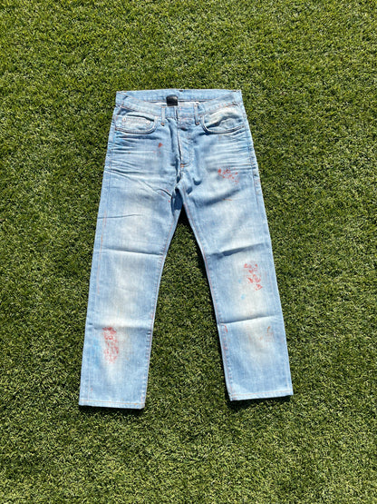 SS10 Dior Homme By Kris Van Assche Paint Splatter Denim