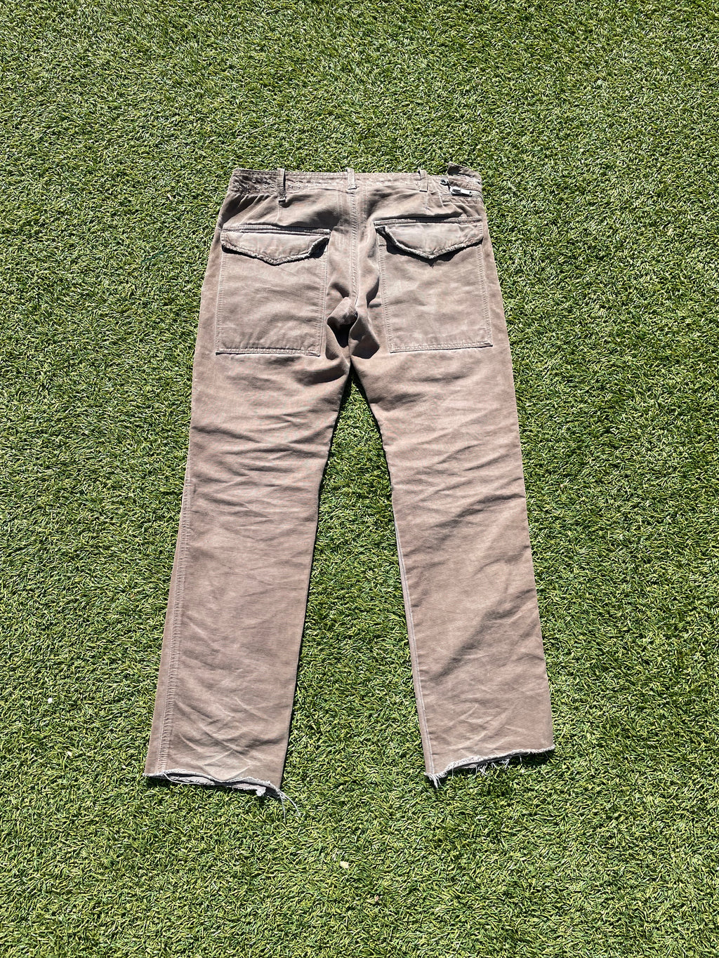 SS09 “Strutter” - Rick Owens Double Layered Grosgrain Brown Aircut Denim