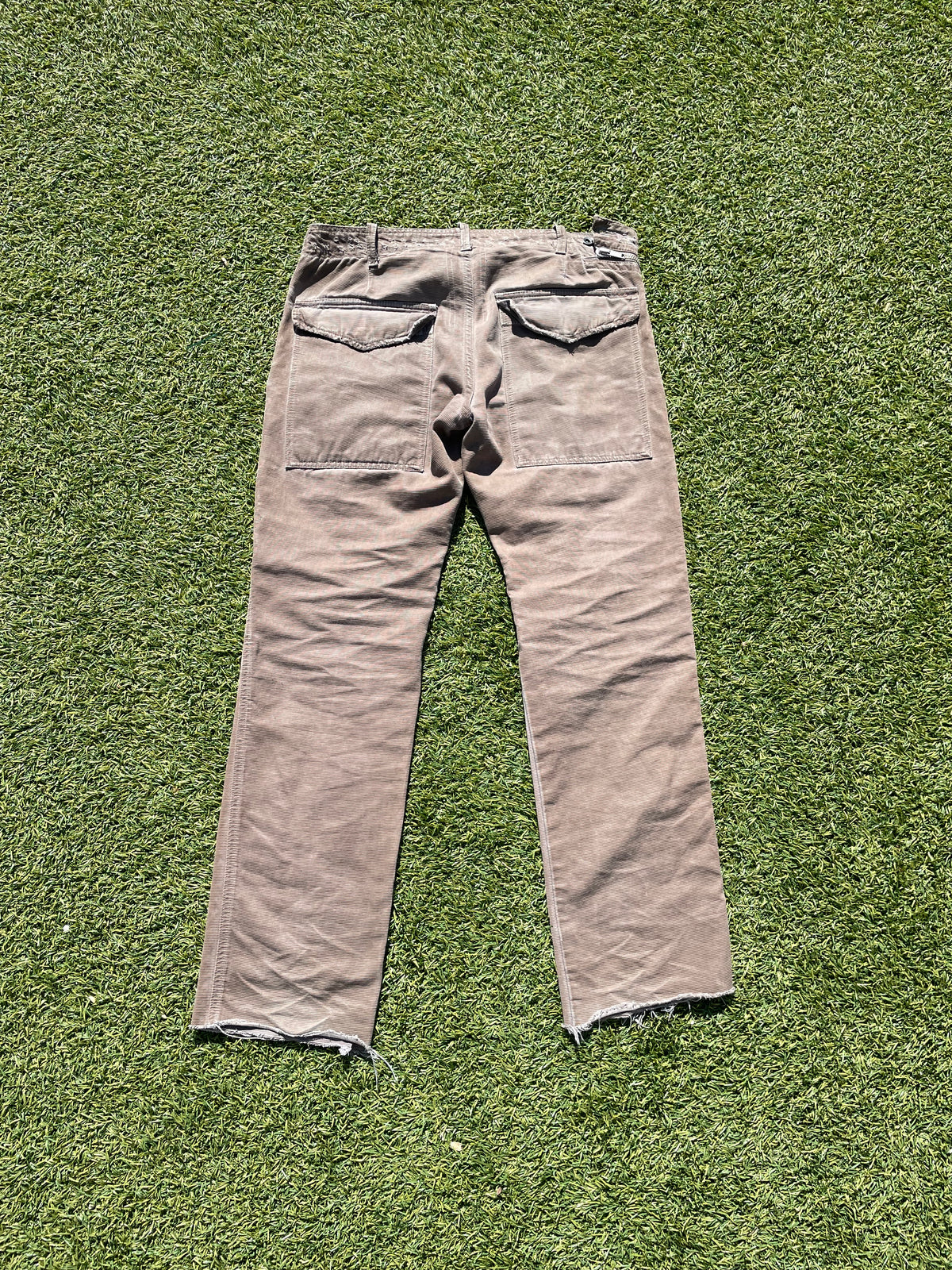 SS09 “Strutter” - Rick Owens Double Layered Grosgrain Brown Aircut Denim