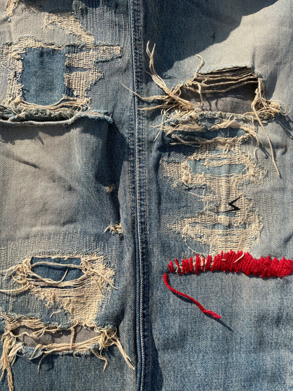 SS10 Undercover ‘68’ Red Yarn Reissue Distressed Denim