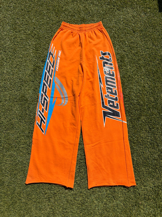 FW22 Vetements Hi-Speed Racing Orange Baggy Sweatpants