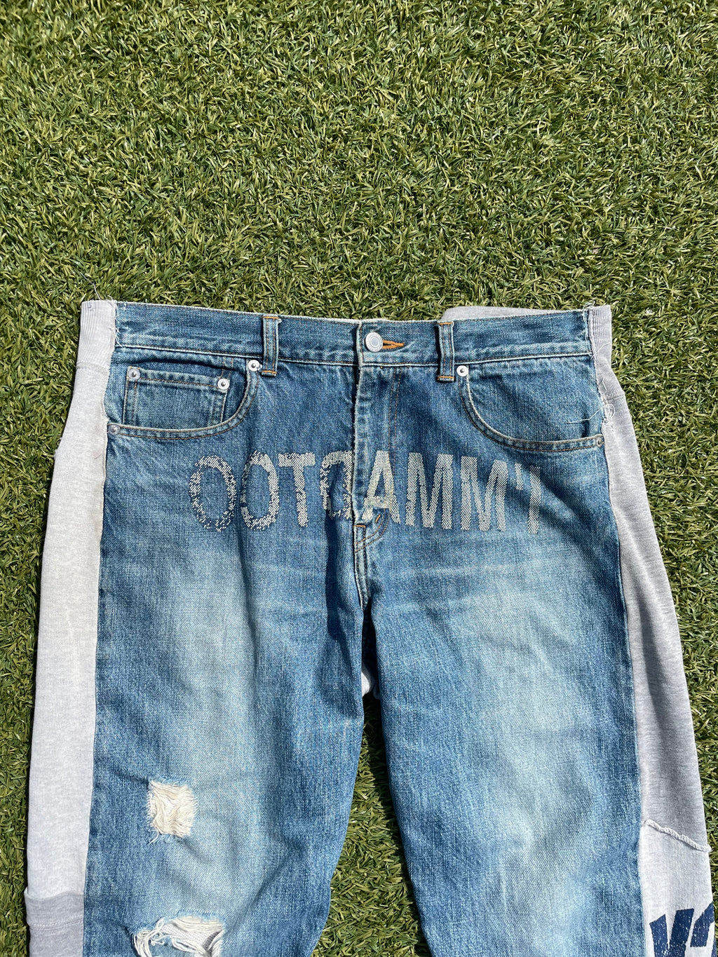 AW02 “Witch Cells Division” - Undercover ‘Immadtoo’ Hybrid Lightwash Distressed Denim