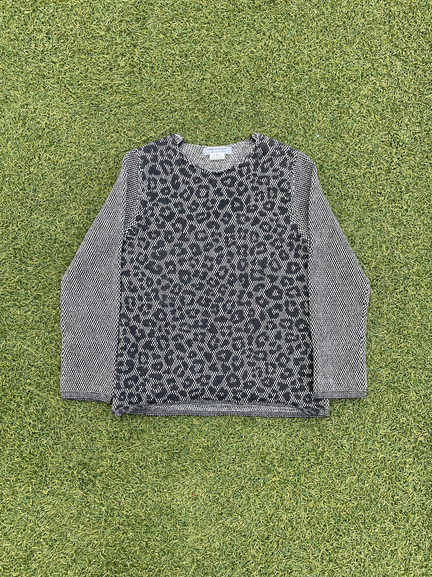 AD2020 Comme Des Garçons Leopard Print Knit Sweater