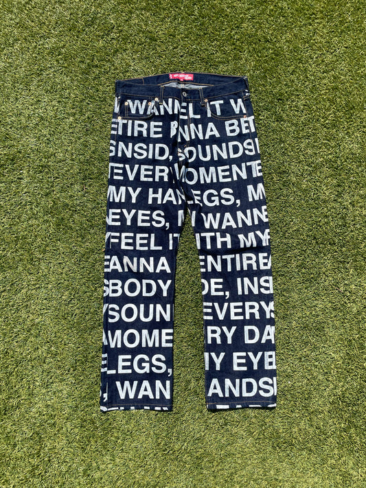 AD2018 Junya Watanabe All Over Print Poem Denim