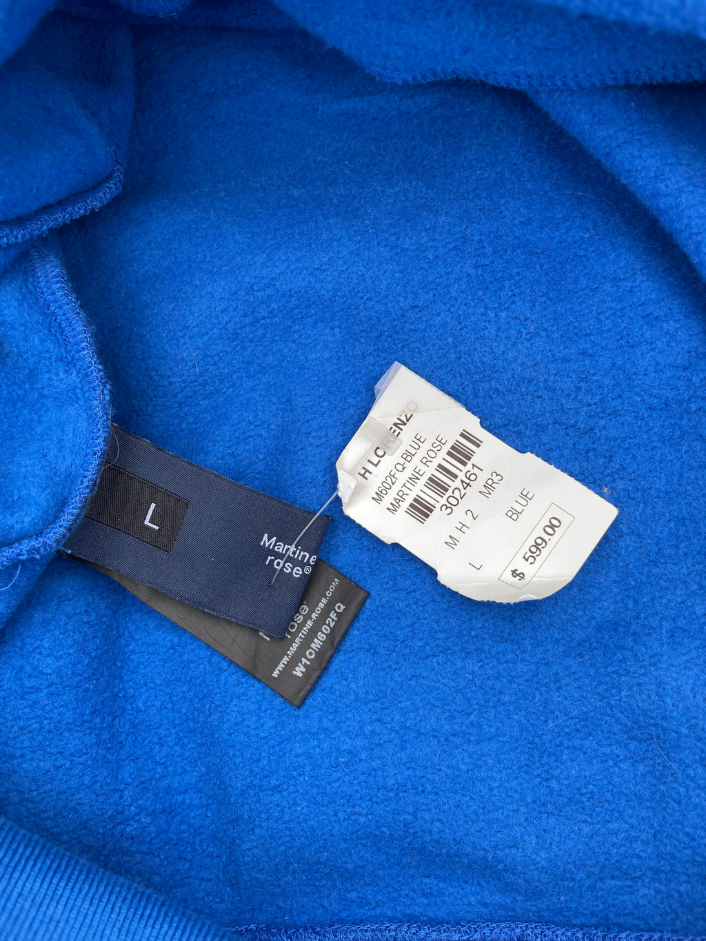 AW21 Martine Rose Quiet Riot Blue Hoodie