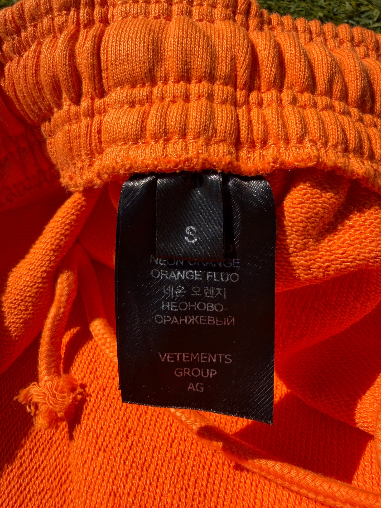 FW22 Vetements Hi-Speed Racing Orange Baggy Sweatpants