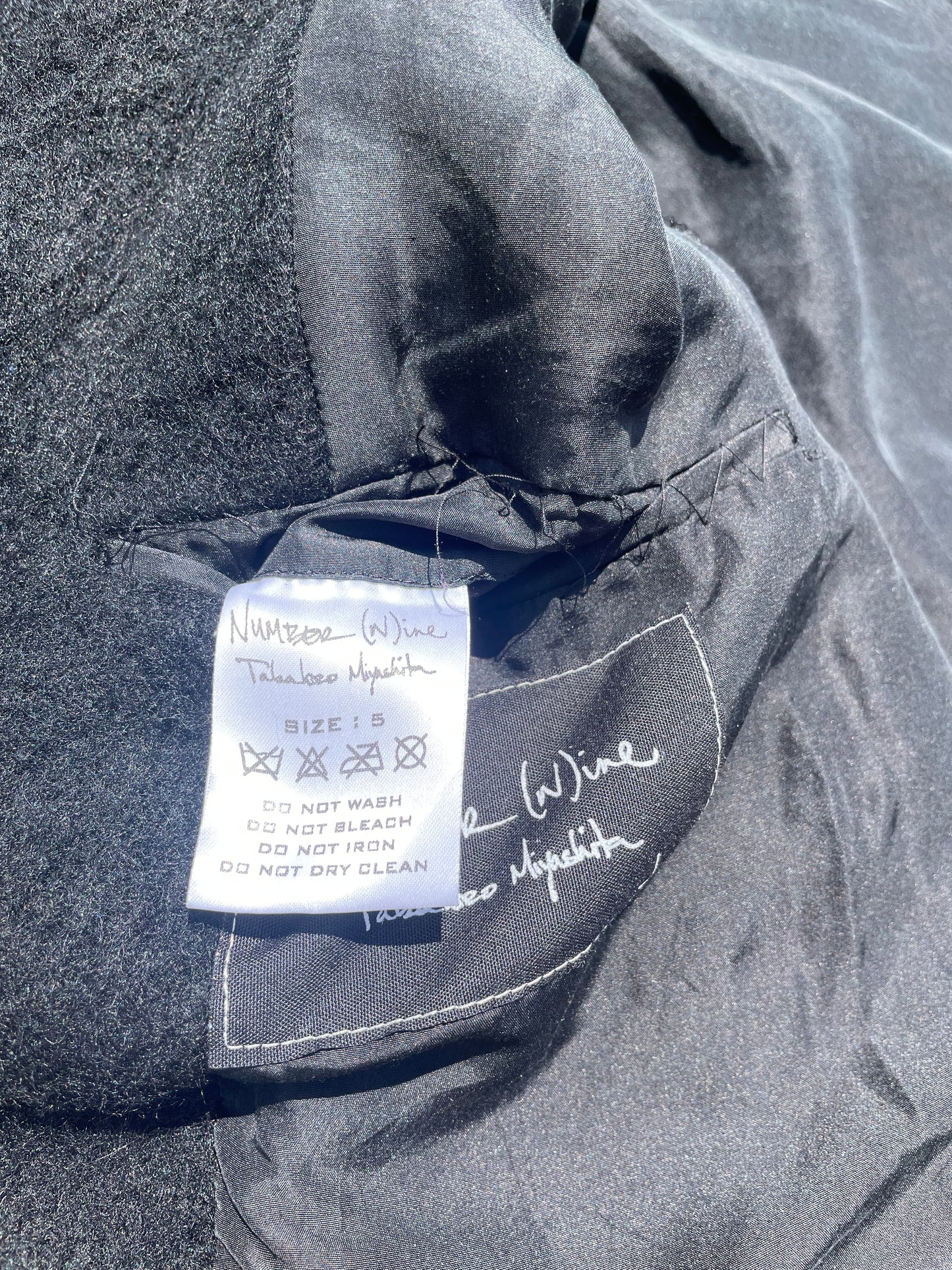 AW05 “The High Streets” - Number (N)ine Hybrid Leather Studded Sleeve Wool Jacket