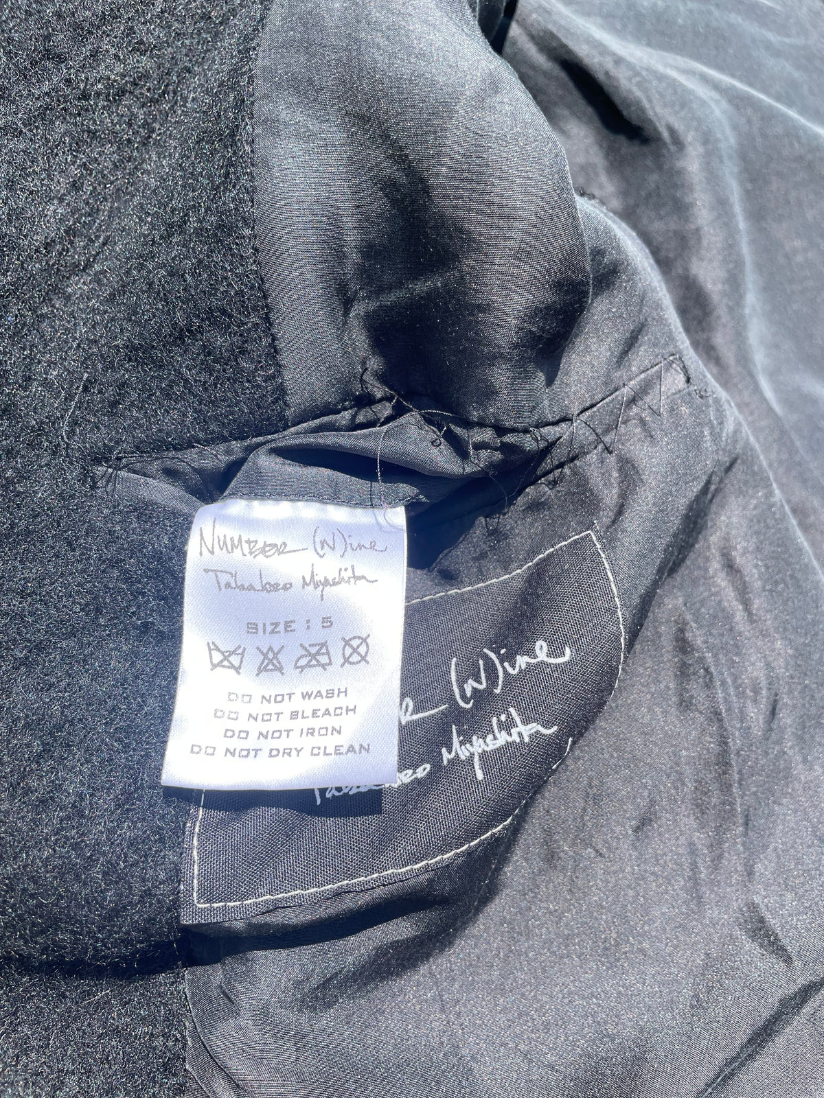 AW05 “The High Streets” - Number (N)ine Hybrid Leather Studded Sleeve Wool Jacket