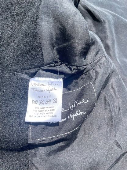 AW05 “The High Streets” - Number (N)ine Hybrid Leather Studded Sleeve Wool Jacket