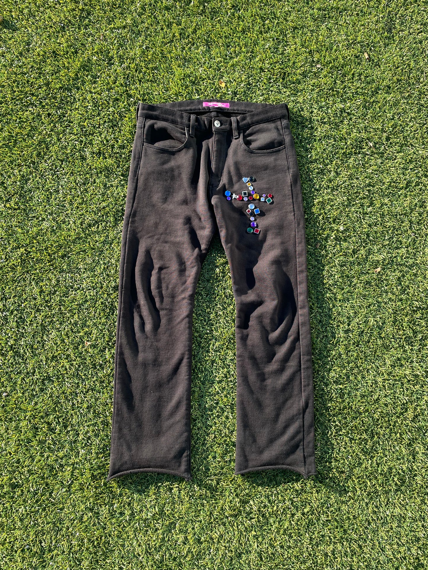 AD2002 Junya Watanabe Jewel Cross Black Sweatpants 💎