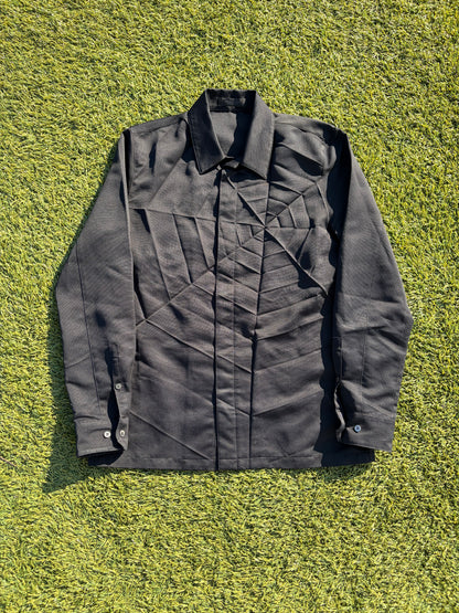SS20 Undercover Pleated Spider Web Silk Button Up
