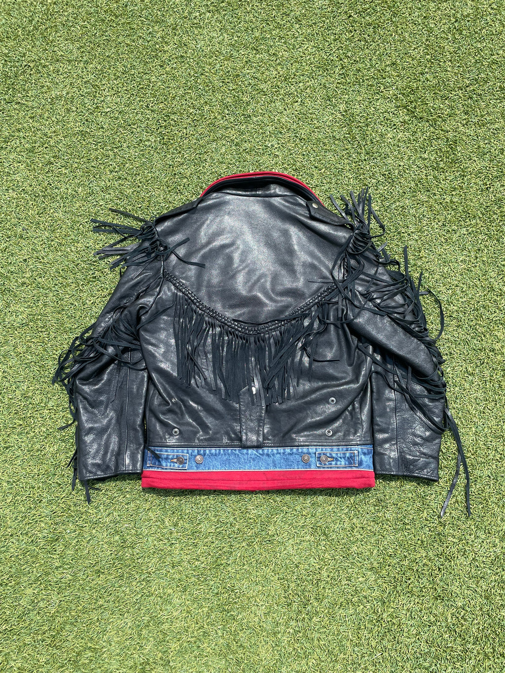 AW18 Balenciaga Triple Layer Hybrid Fringe Leather Biker Jacket