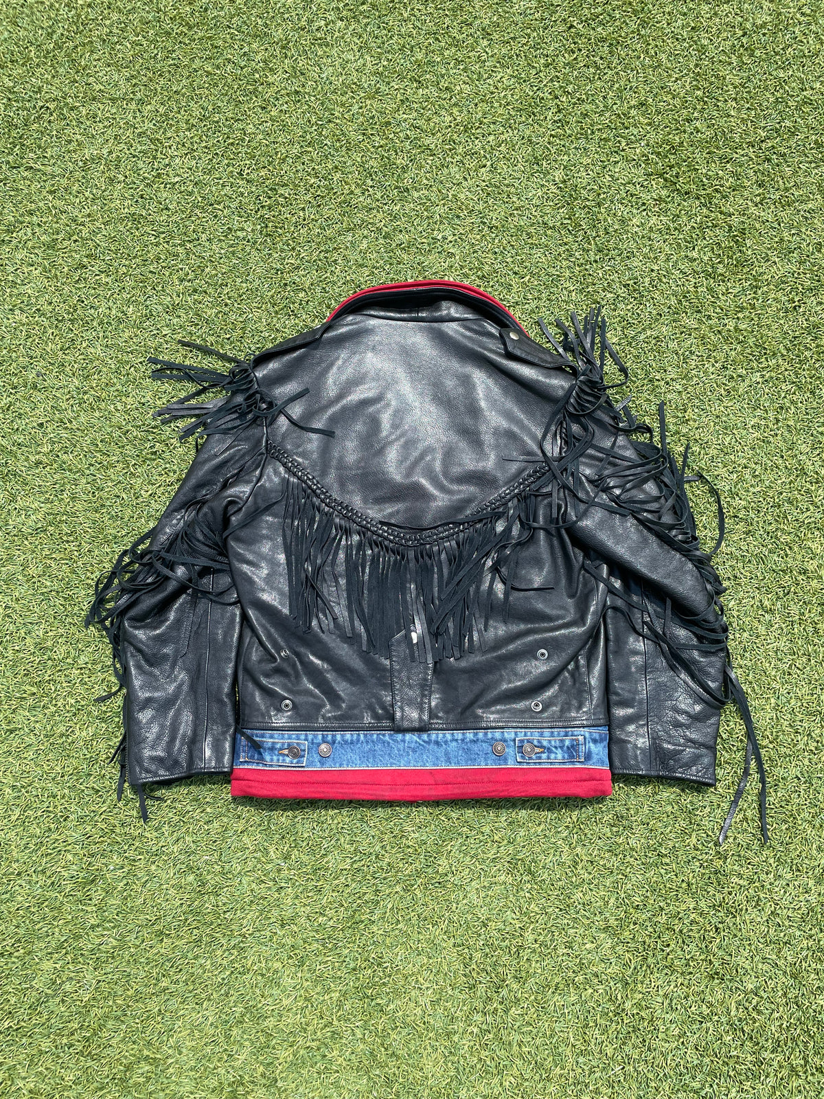 AW18 Balenciaga Triple Layer Hybrid Fringe Leather Biker Jacket