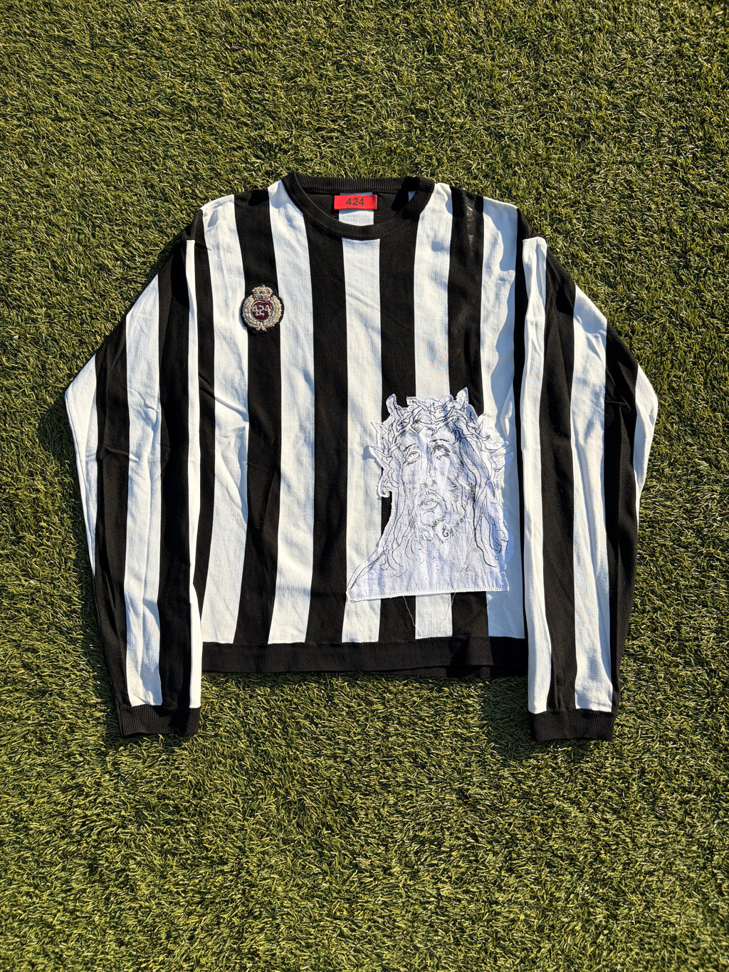 424 By Guillermo Andrade Jesus Vertical Stripe Soccer Long Sleeve