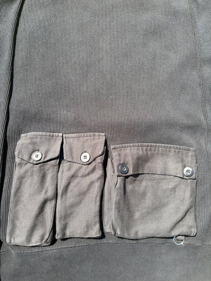 AW03 “Paperdoll” - Undercover Multi Cargo Pocket Convertible Waffle Knit Thermal Hoodie
