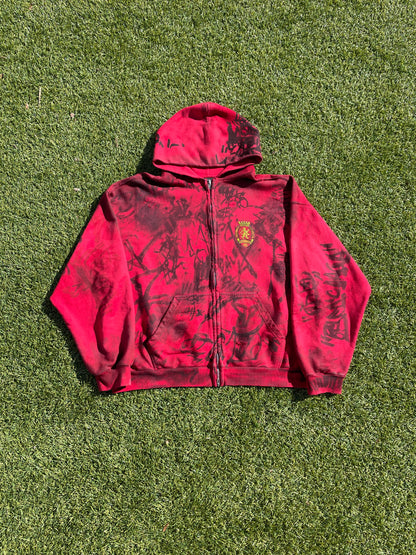 SS23 “Mudshow” - Balenciaga Skater Red Zip Up Hoodie