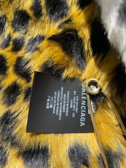 AW18 Balenciaga 7 Layer Hybrid Leather Leopard Fur Trench Coat