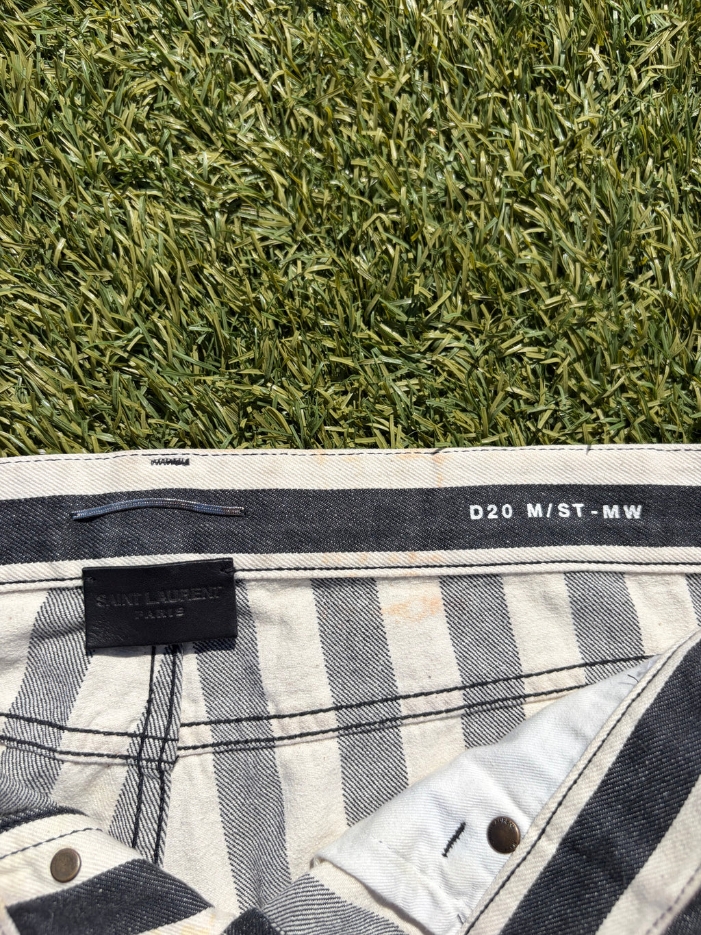AW15 Saint Laurent Vertical Pinstripe Denim