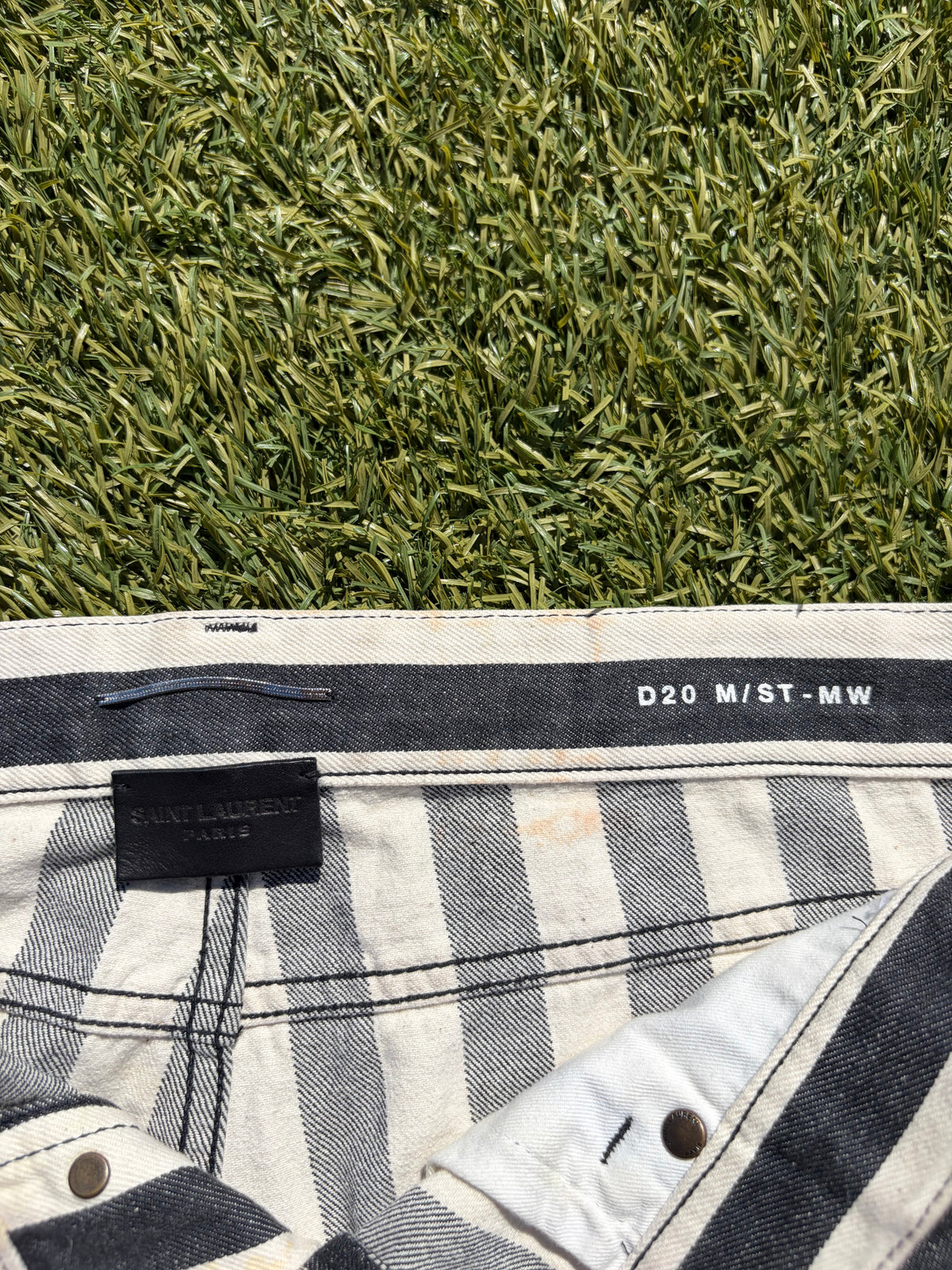 AW15 Saint Laurent Vertical Pinstripe Denim