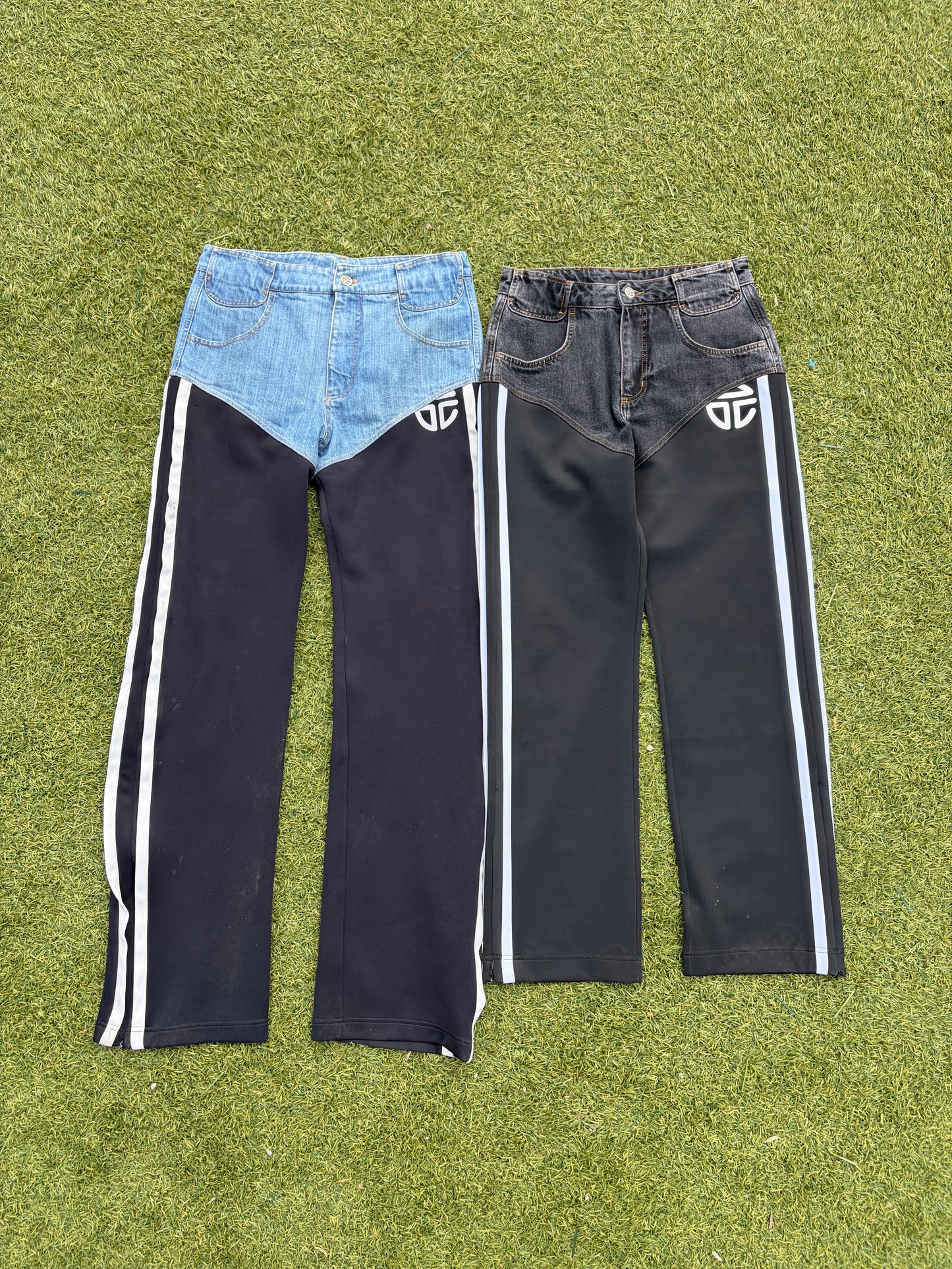 SS20 Telfar Hybrid Stripe Track Denim