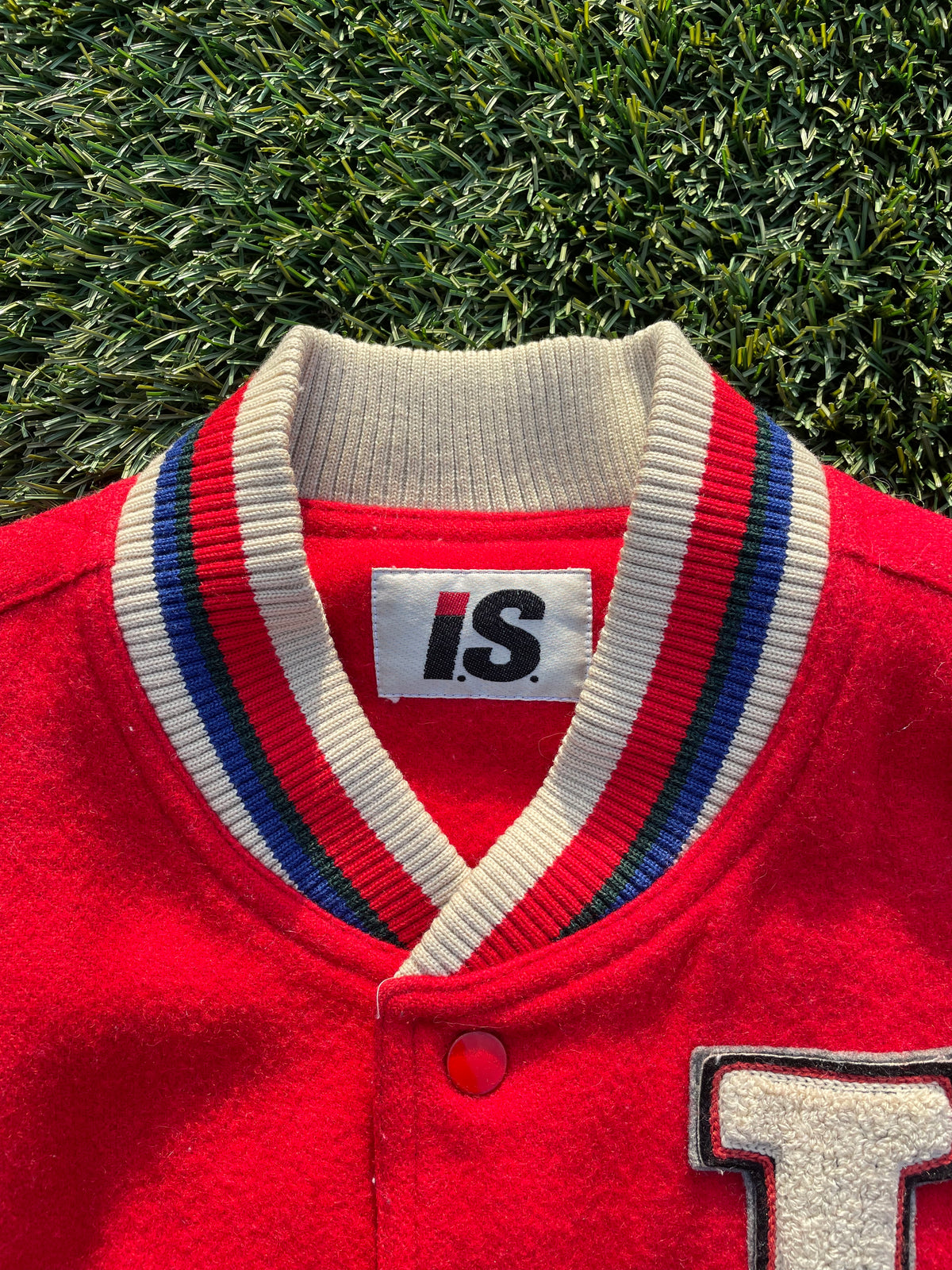 1984 Issey Miyake Sport Team Flag Wool Varsity Jacket