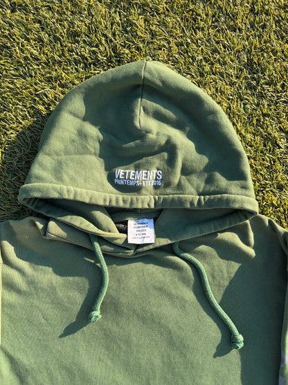 SS16 Vetements Old English Green Midi Dress Hoodie