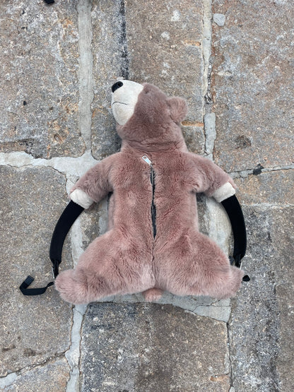 FW17 Dolce & Gabanna Brown Teddy Bear Fur Backpack