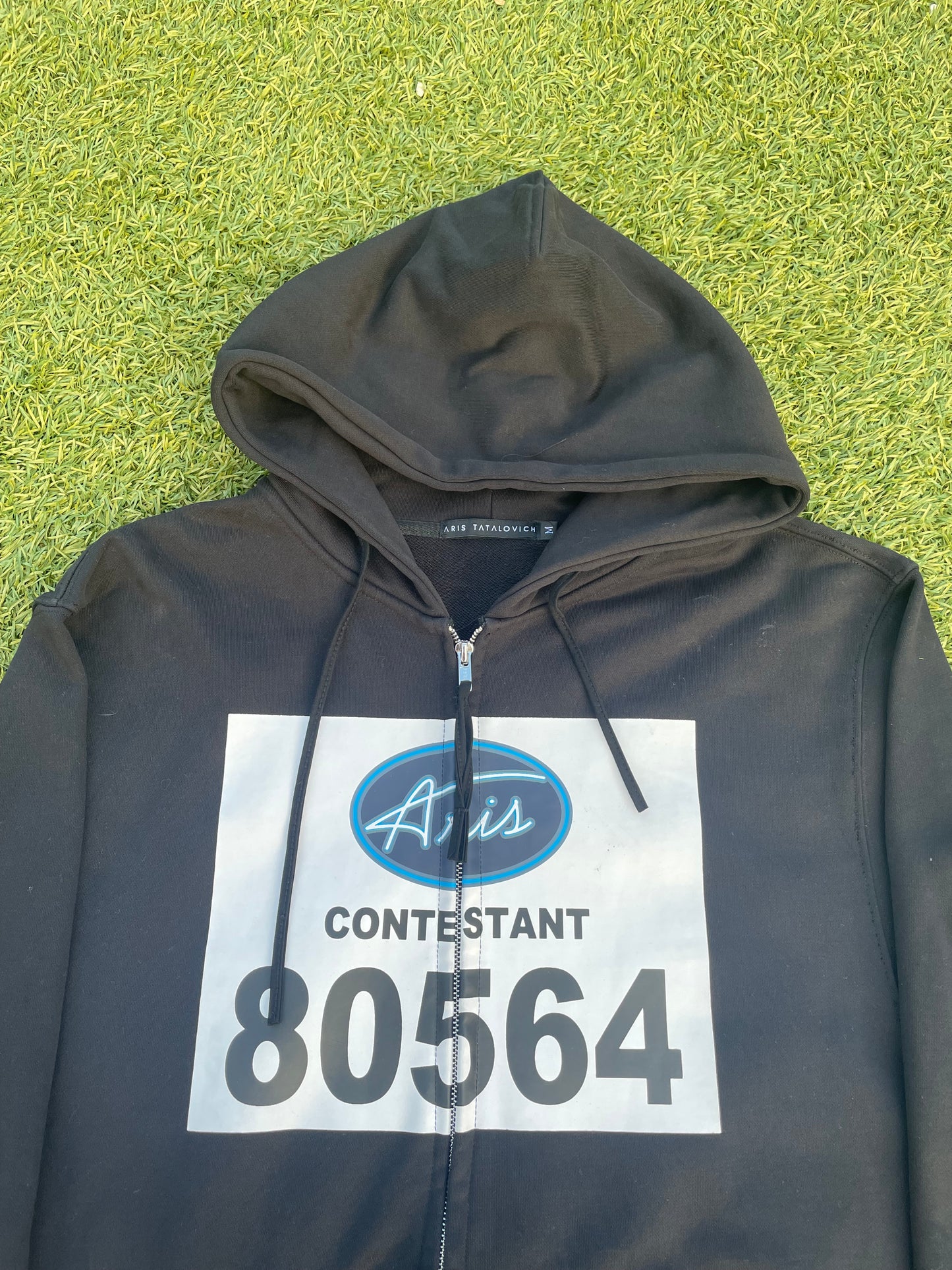 Aris Tatalovich American Idol “Contestant 80564” Black Zip Up Hoodie