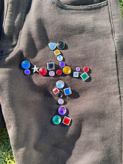 AD2002 Junya Watanabe Jewel Cross Black Sweatpants 💎