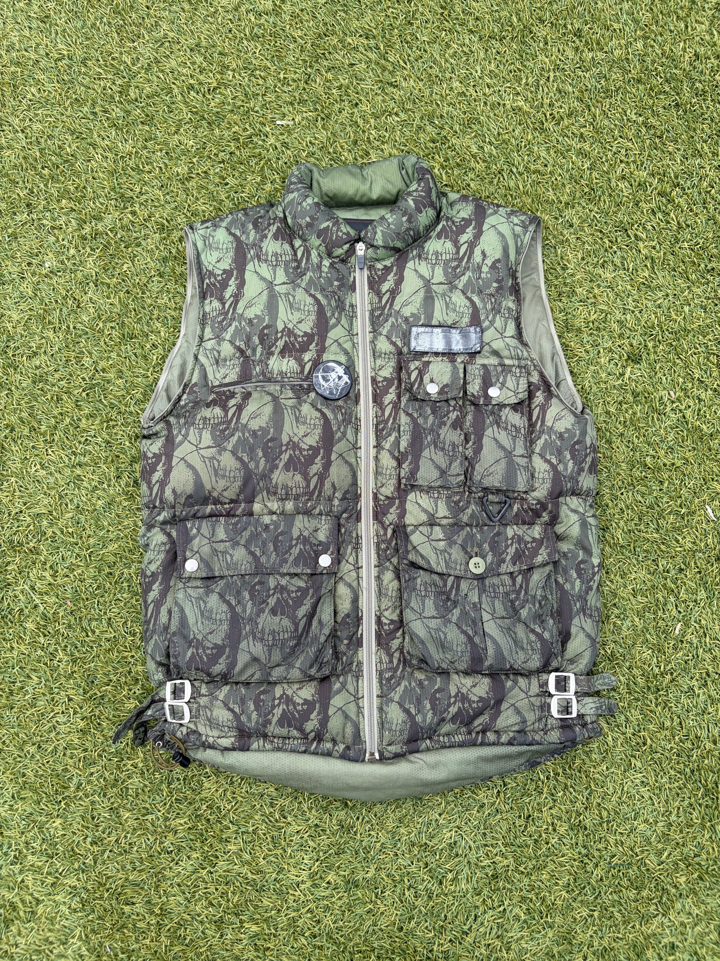 AW03 “Paperdoll” - Undercover Osama Bin Laden Skull Utility Cargo Puffer Jacket