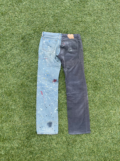 SS06 “Welcome To The Shadow” - Number (N)ine Hybrid Paint Splatter Corduroy Denim