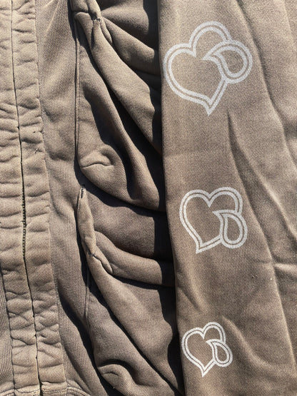 SS05 “Nightcrawler” - Number (N)ine ‘Crying Hearts’ Distressed Cargo Pocket Zip Up Hoodie